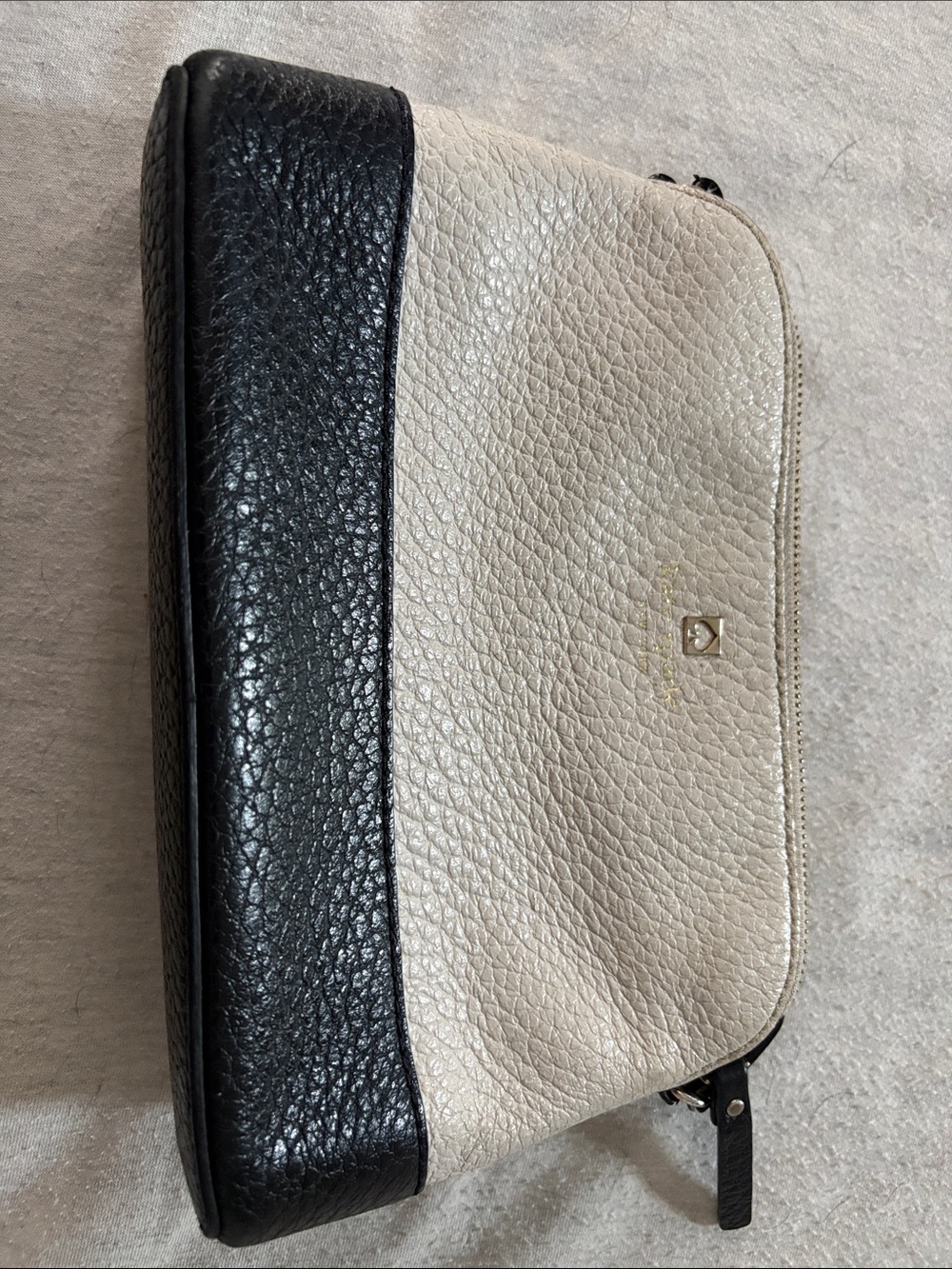 Kate Spade Two-Tone Black and Cream Leather Cross-Body Purse